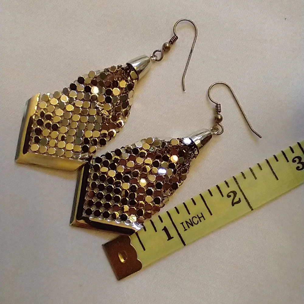 Whiting and Davis mesh earrings - Picture 2 of 14